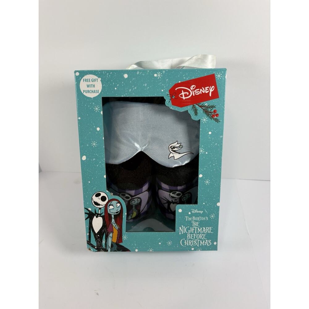 Disney Nightmare Before Christmas Jack Sally Slippers Sleep Mask Gift Set